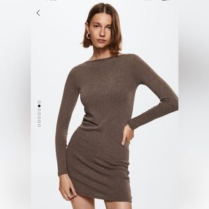 Mango Ribbed Short Dress
